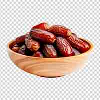 Free PSD dates in a bowl on a transparent background