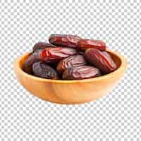 Free PSD dates in a bowl on a transparent background