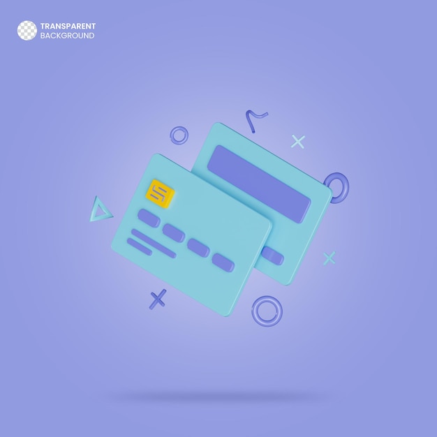 PSD gratuito icona di rendering 3d isometrica della carta di debito