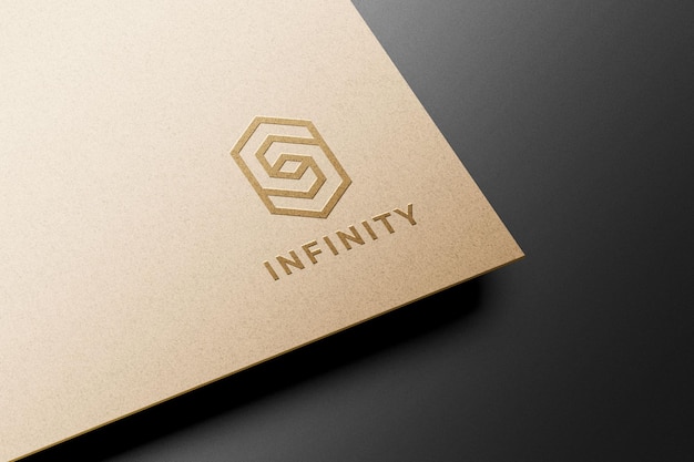 Debossed logo mockup on kraft paper