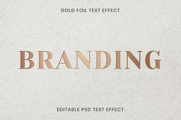 Debossed text effect psd editable template on kraft paper textur