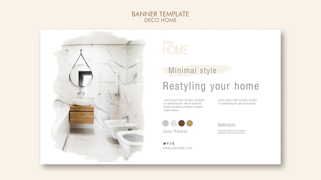Deco home concept banner template