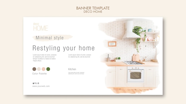 Free PSD deco home concept banner template