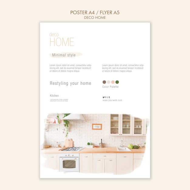 Deco home concept flyer template