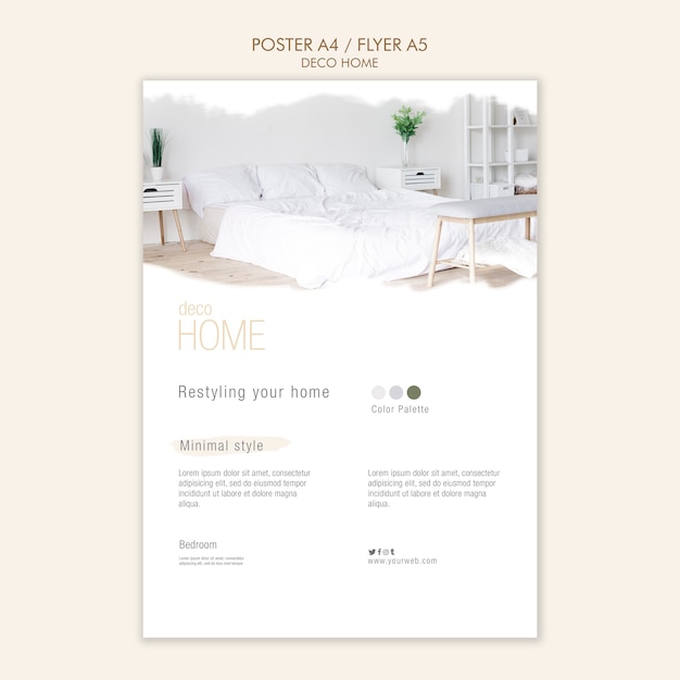 Free PSD deco home concept poster template