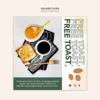 Free PSD delicate coffee shop square flyer template