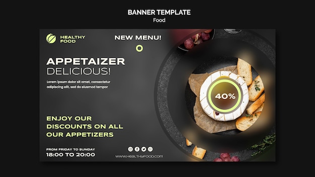 Free PSD delicious appetizer banner template