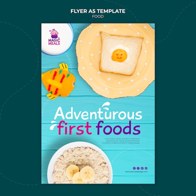 Free PSD delicious baby food flyer template