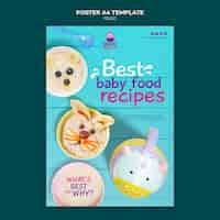 Free PSD delicious baby food recipes poster template