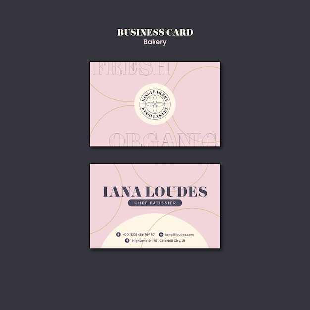 Free PSD delicious baked goods business card template