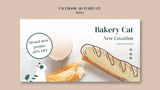 Free PSD delicious baked goods facebook template