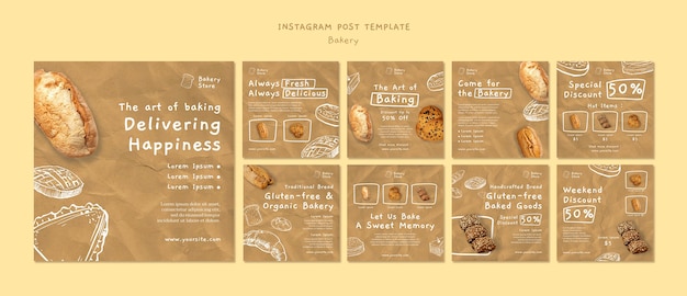 Free PSD delicious baked goods instagram posts