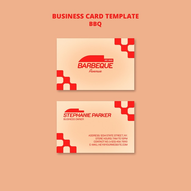 Free PSD delicious bbq business card template