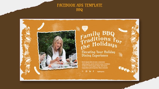 Delizioso modello per barbecue su facebook