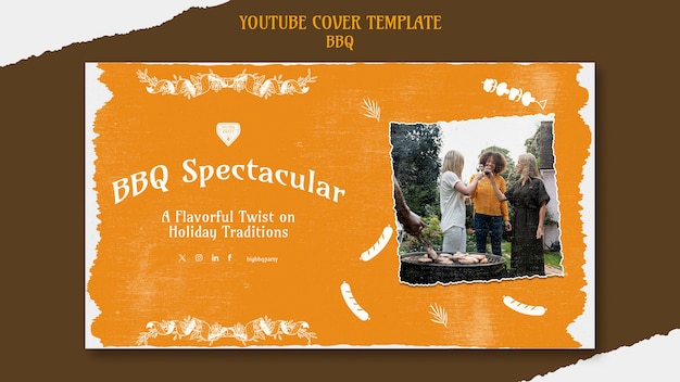 Free PSD delicious bbq youtube cover template