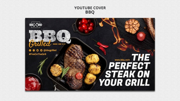 Free PSD delicious bbq youtube cover template