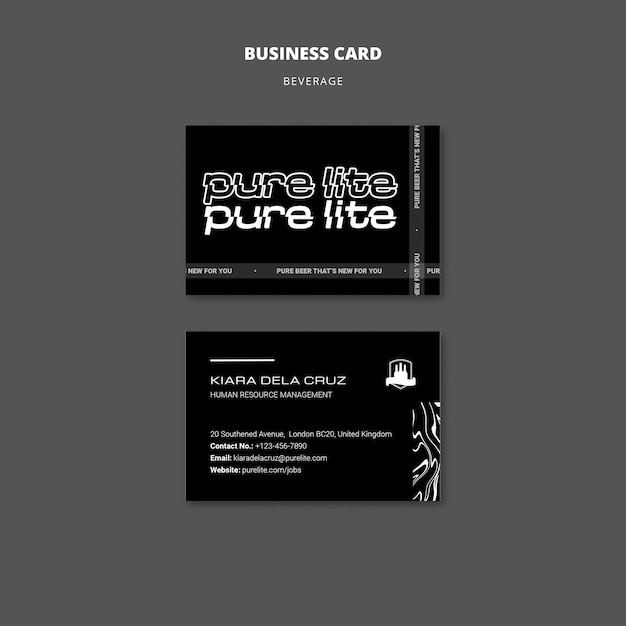 Delicious beverage business card – Free PSD Template