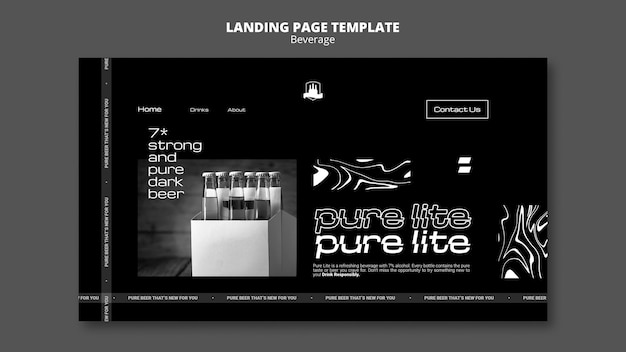 Free PSD delicious beverage landing page