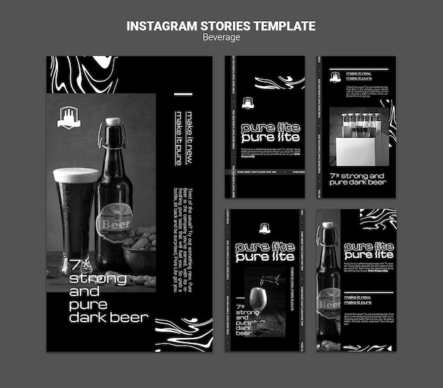 Free PSD delicious beverage social media stories