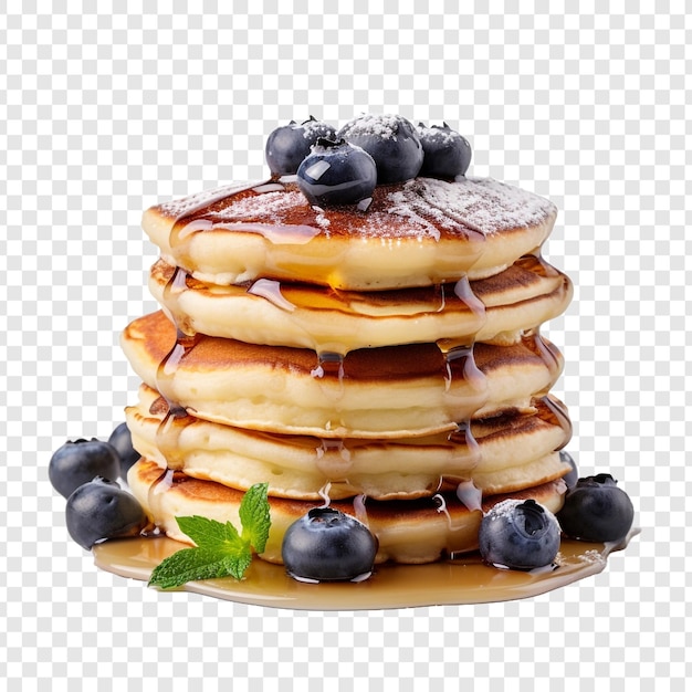 Free PSD delicious blueberry ricotta pancakes stack isolated on transparent background