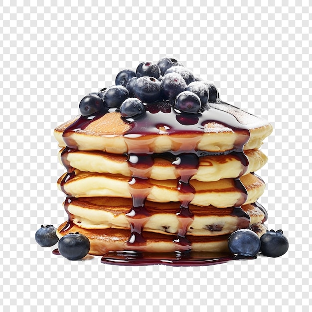 Free PSD delicious blueberry ricotta pancakes stack isolated on transparent background