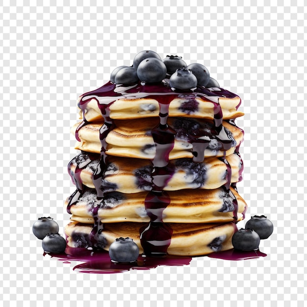 Free PSD delicious blueberry ricotta pancakes stack isolated on transparent background