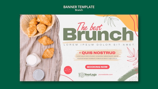 Free PSD delicious brunch banner template