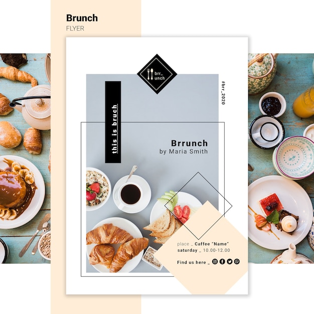 PSD gratuito modello di volantino delizioso brunch