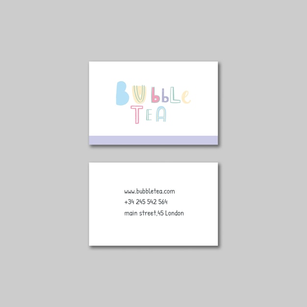 delicious bubble tea business card template