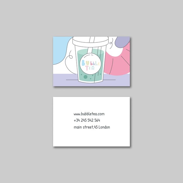 delicious bubble tea business card template