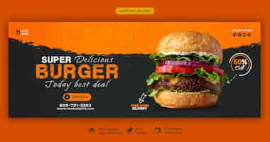 Free PSD delicious burger and food menu facebook cover template