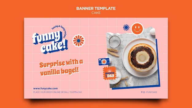 Delicious cake  banner template