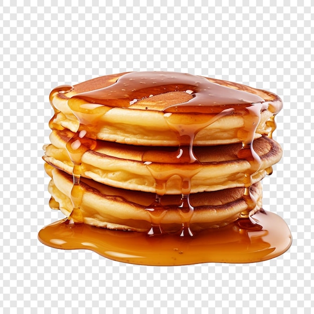 Free PSD delicious caramel glazed pancakes stack isolated on transparent background