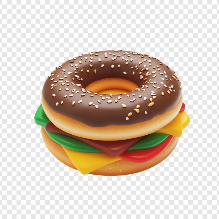 무료 PSD 맛있는 초콜릿 도 버거 달하고 맛있는 취미 쾌적한 융합 음식