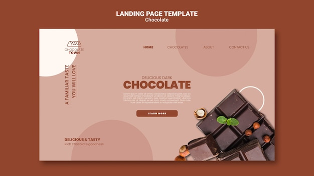 Free PSD delicious chocolate landing page template