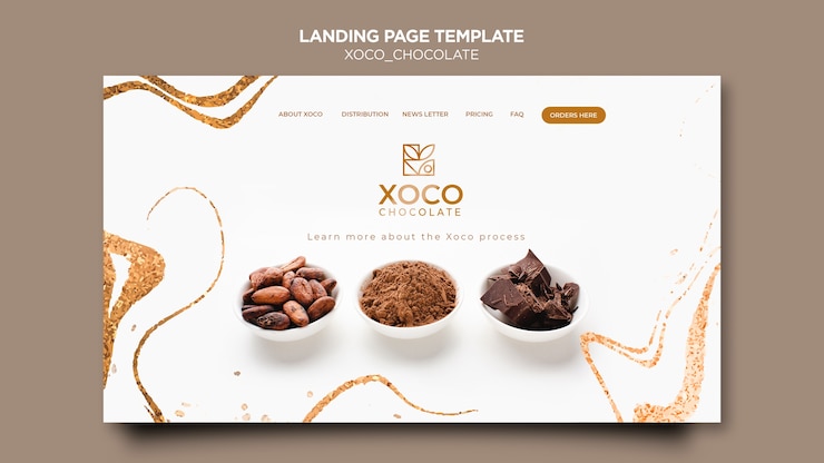 Free PSD delicious chocolate landing page