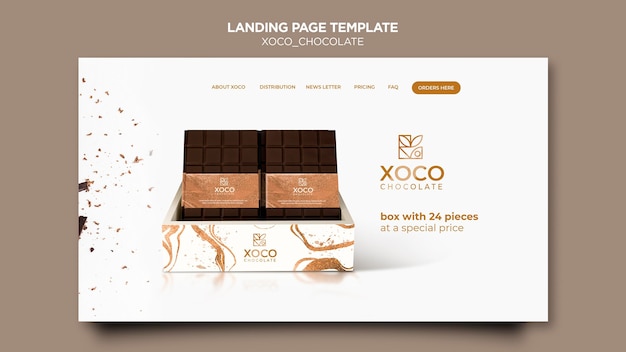 Free PSD delicious chocolate landing page