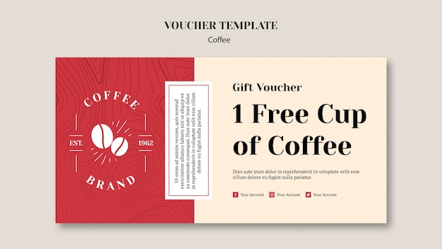 Free PSD delicious coffee voucher template