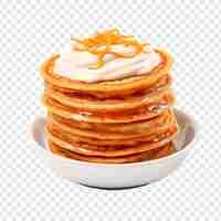 Free PSD delicious cream and carrot pancakes stack isolated on transparent background