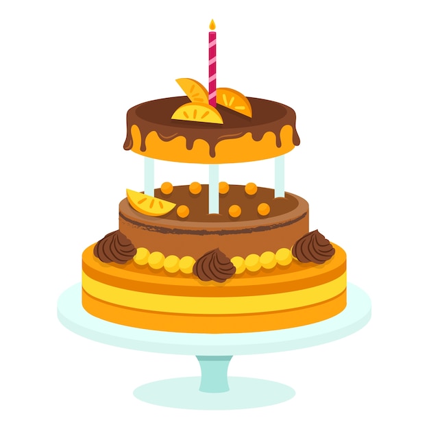 Free PSD delicious decorated birthday cake