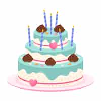 PSD gratuito una deliziosa torta di compleanno decorata.