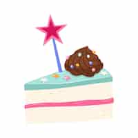 Бесплатный PSD Вкусный украшенный торт на день рождения