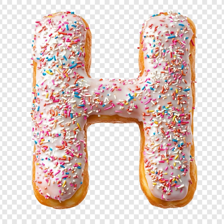 Free PSD delicious donut letter h a sweet alphabet treat