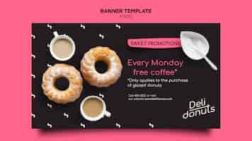 Free PSD delicious donuts banner template