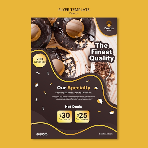 Free PSD delicious donuts flyer template
