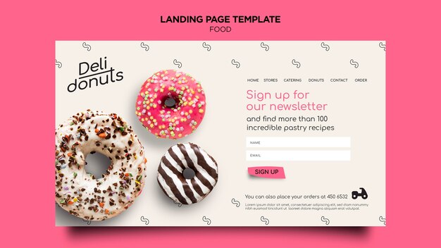 Delicious donuts landing page template