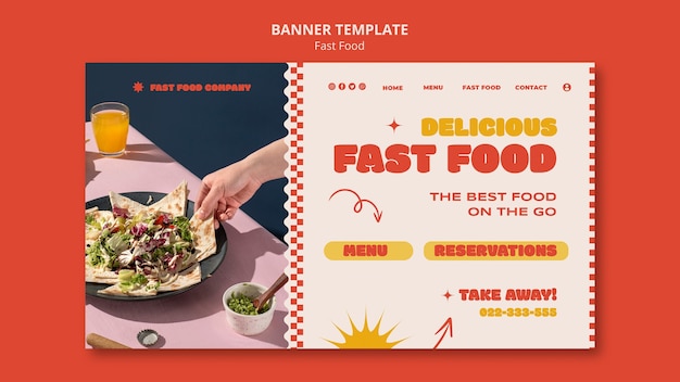 PSD gratuito delizioso modello di banner per fast food