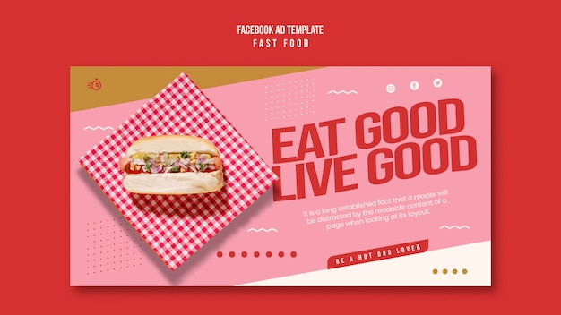 Free PSD delicious fast food facebook template