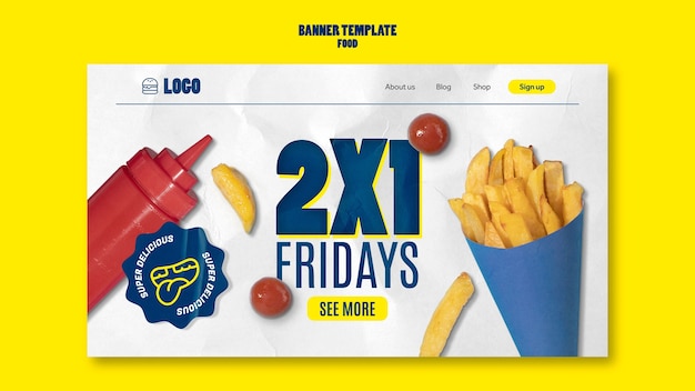 Free PSD delicious fast food landing page template