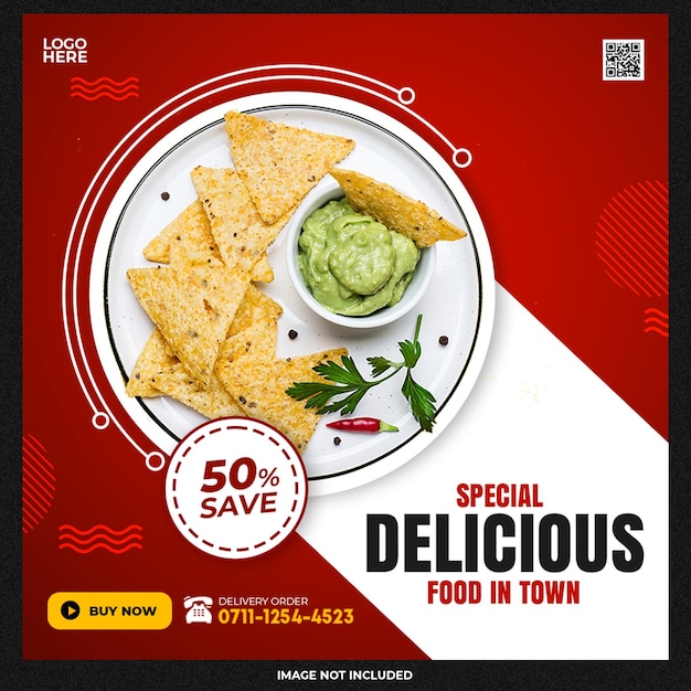 Free PSD delicious food asian social media template